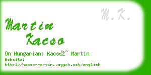 martin kacso business card